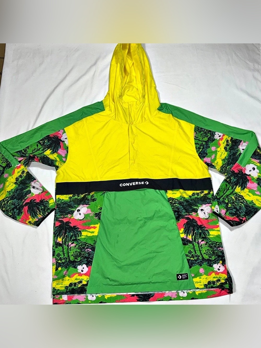 Converse Men’s L Tropical Colorblock Hooded Anorak Windbreaker
